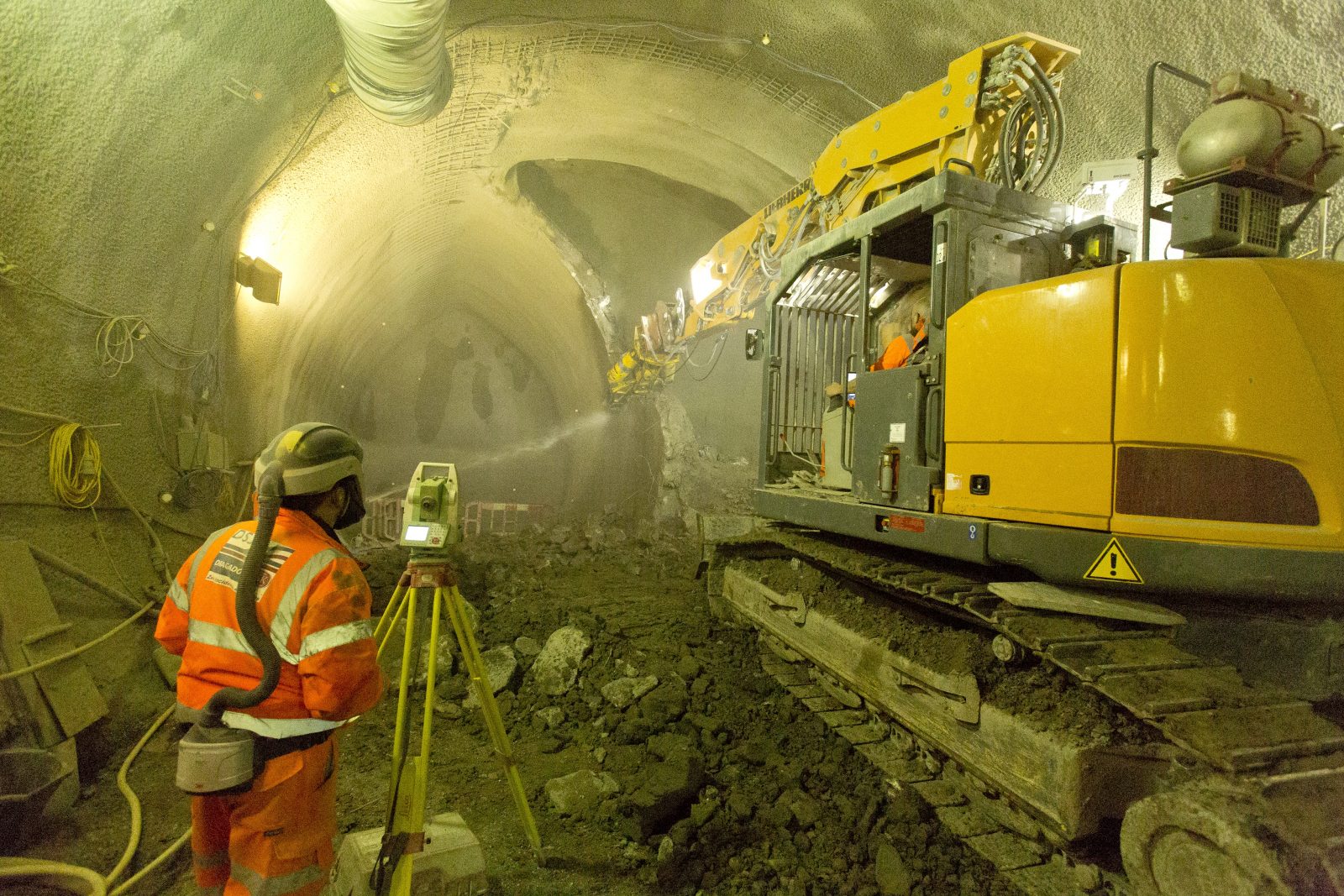Crossrail Tunnelling, materials being excavated